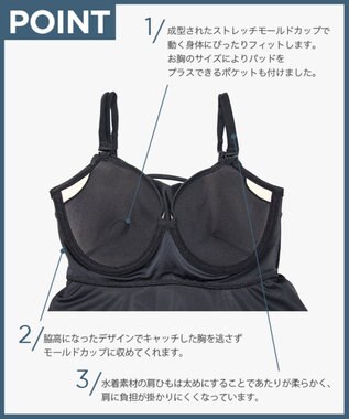 San-ai Resort（三愛水着楽園） 【SALE】【San-ai Resort】More Size Aラインワンピース 15号/17号 ブラック