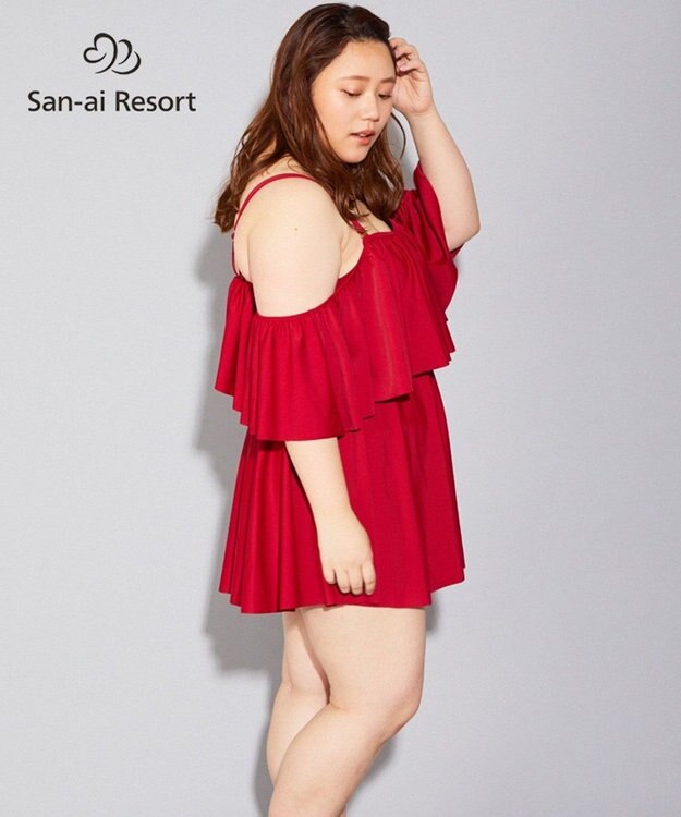 SALE】【San-ai Resort】More Size Aラインワンピース 15号/17号