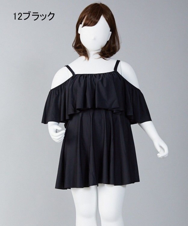 San-ai Resort（三愛水着楽園） 【SALE】【San-ai Resort】More Size Aラインワンピース 15号/17号 ブラック