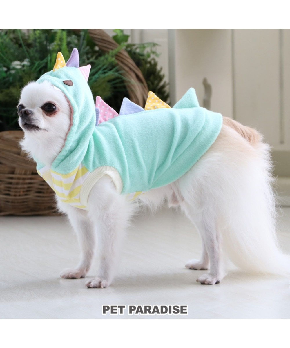 PET PARADISE ペットパラダイス 恐竜 パイル パーカー〔超小型・小型犬〕 青緑