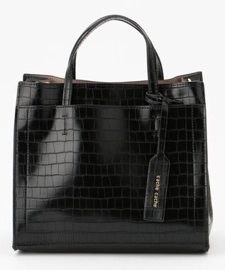 UNBILLION カシュカシュ cachecache / パーテーションミニ2wayトートバッグ クロコブラック