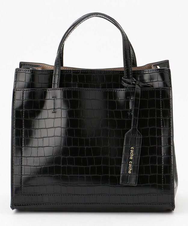 UNBILLION カシュカシュ cachecache / パーテーションミニ2wayトートバッグ クロコブラック