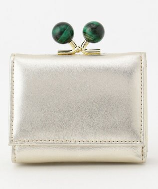 UNBILLION perche ジェムストーンがま口3つ折り財布 ゴールド