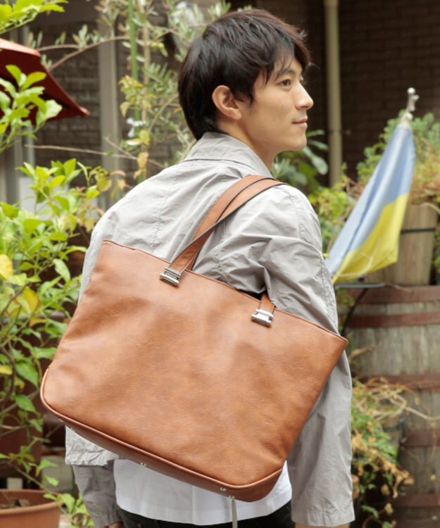 UNBILLION Otias アンティークタイプ合皮トートバッグ キャメル