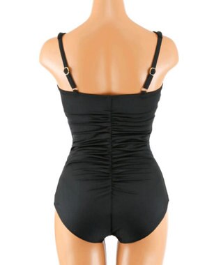 San-ai Resort（三愛水着楽園） 【SALE】【Coral veil】Solid　ナチュラルシェイプ ワンピース水着 9号/11号 ブラック