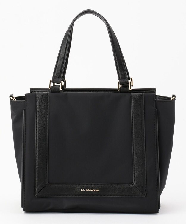 LA BAGAGERIE 【復刻リニューアル】ナイロンスクエアライントート ブラック