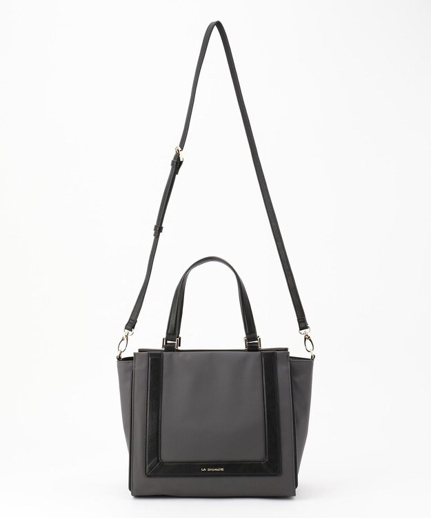 LA BAGAGERIE 【復刻リニューアル】ナイロンスクエアライントート グレー