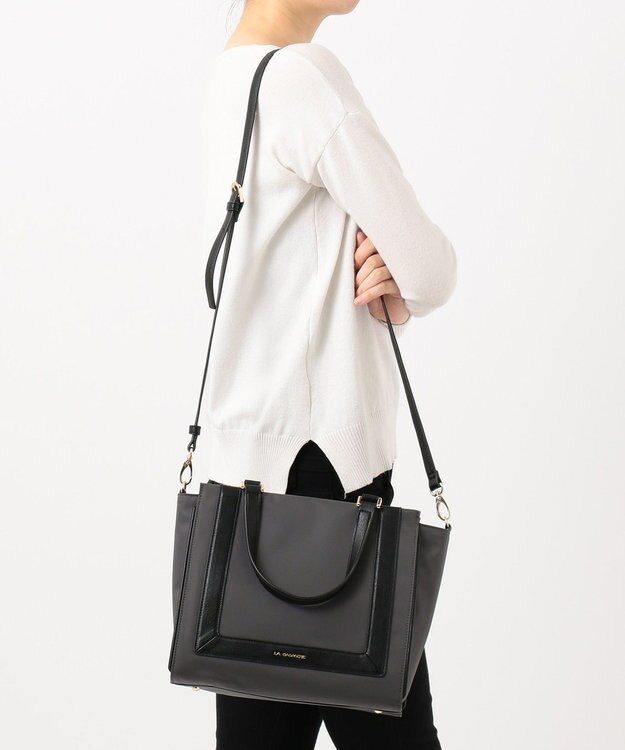 LA BAGAGERIE 【復刻リニューアル】ナイロンスクエアライントート グレー