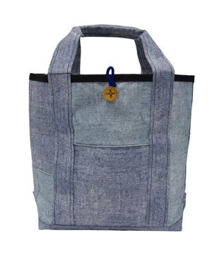  傘生地を使用した撥水トートバッグM BLU denim-like pattern SR242