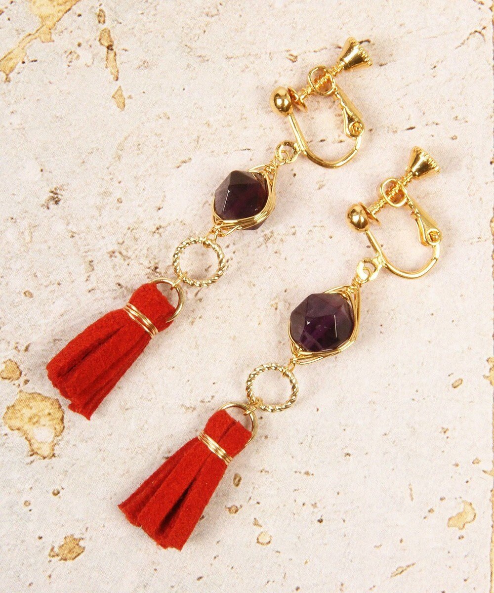 アメジスト レッドタッセルイヤリング Wythe Charm ファッション通販 公式通販 オンワード クローゼット