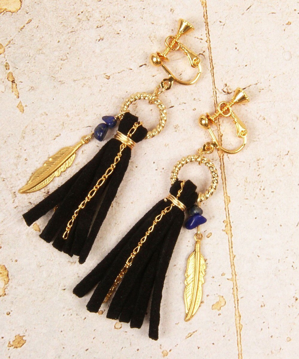 ブラックタッセル 羽チャームイヤリング Wythe Charm ファッション通販 公式通販 オンワード クローゼット