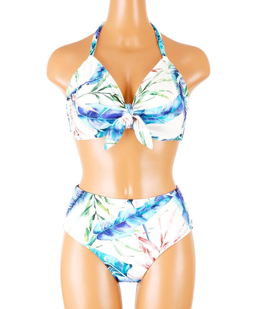 San-ai Resort（三愛水着楽園） 【SALE】【Coral veil】Mix Leaf　パレオワンピース 3点セット 9号/11号 