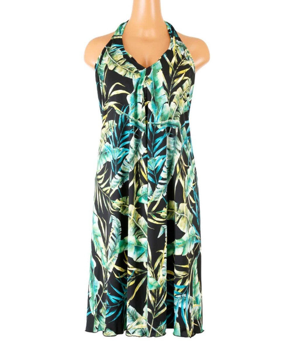 San-ai Resort（三愛水着楽園） 【SALE】【Coral veil】Mix Leaf　パレオワンピース 3点セット 9号/11号 