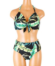 San-ai Resort（三愛水着楽園） 【SALE】【Coral veil】Mix Leaf　パレオワンピース 3点セット 9号/11号