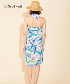 San-ai Resort（三愛水着楽園） 【SALE】【Coral veil】Mix Leaf　パレオワンピース 3点セット 9号/11号