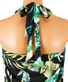 San-ai Resort（三愛水着楽園） 【SALE】【Coral veil】Mix Leaf　パレオワンピース 3点セット 9号/11号