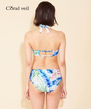 San-ai Resort（三愛水着楽園） 【SALE】【Coral veil】Mix Leaf　パレオワンピース 3点セット 9号/11号 オフホワイト