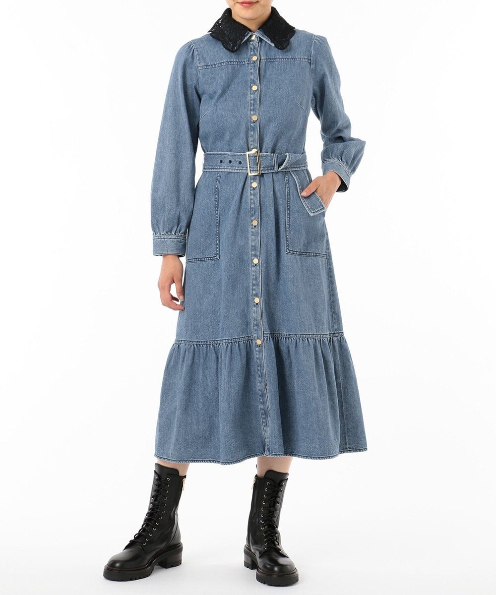 デニム刺繍衿ワンピース Grace Continental ファッション通販 公式通販 オンワード クローゼット