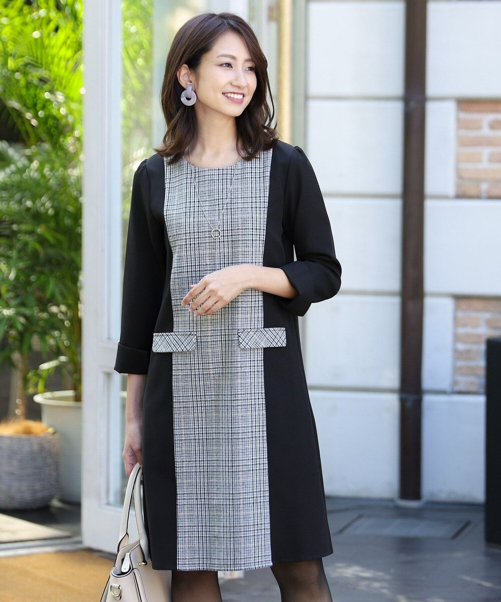 【洗える】1枚で着映えするクラシカルチェックワンピース