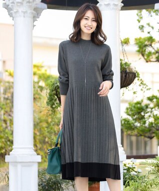 洗える 1枚で着映えする配色プリーツニットワンピース Tiaclasseファッション通販 公式通販 オンワード クローゼット