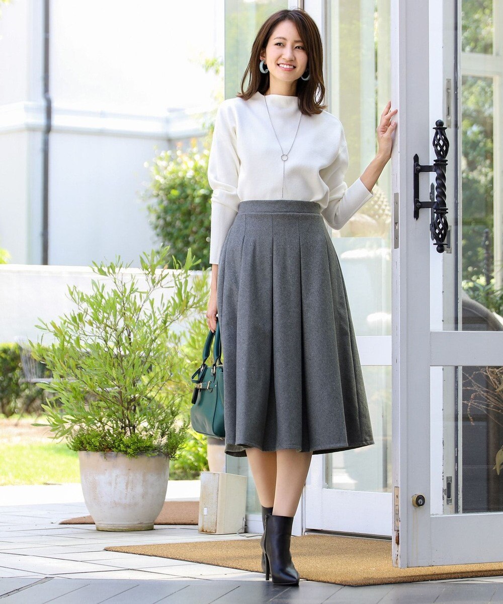 洗える 大人上品なウール調タックフレアスカート Tiaclasseファッション通販 公式通販 オンワード クローゼット