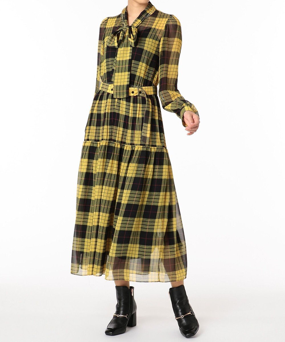 ボウタイ付チェックプリントワンピース Grace Continental ファッション通販 公式通販 オンワード クローゼット