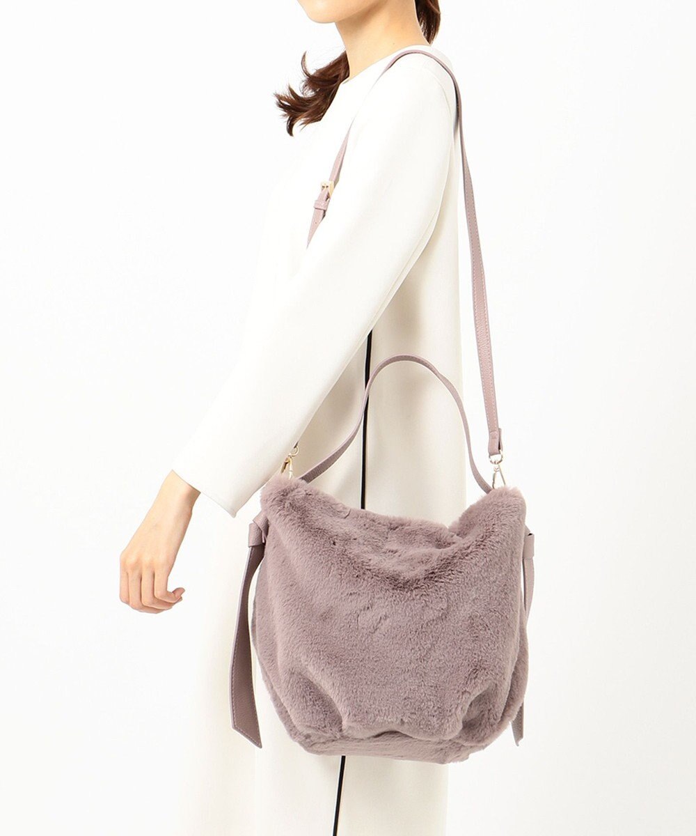 UNBILLION cachecache サイドリボンエコファー2wayショルダーバッグ 