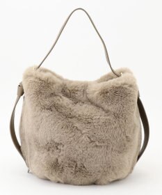 UNBILLION cachecache サイドリボンエコファー2wayショルダーバッグ