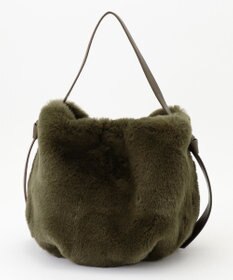 UNBILLION cachecache サイドリボンエコファー2wayショルダーバッグ