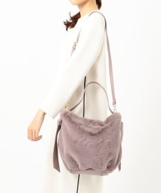 UNBILLION cachecache サイドリボンエコファー2wayショルダーバッグ