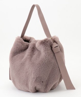 UNBILLION cachecache サイドリボンエコファー2wayショルダーバッグ ピンク