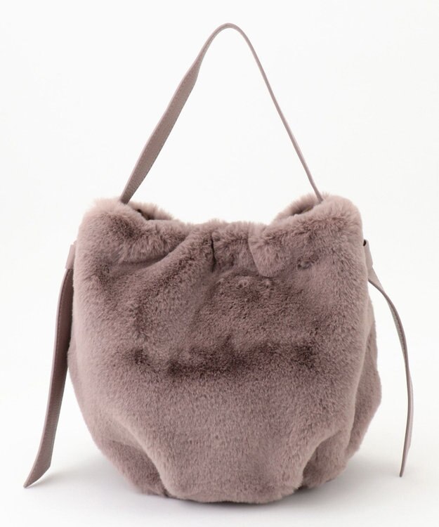 UNBILLION cachecache サイドリボンエコファー2wayショルダーバッグ ピンク