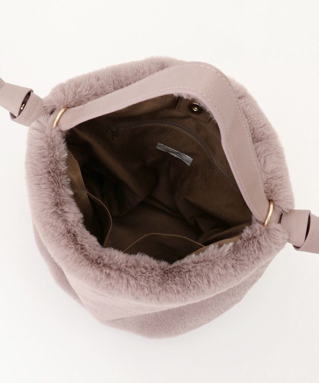 UNBILLION cachecache サイドリボンエコファー2wayショルダーバッグ ピンク