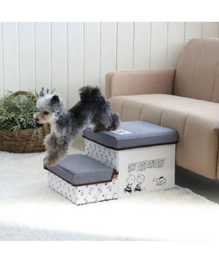 期間限定お会計時送料分660円off対象 ペット用品 犬 猫 お手入れ ケア用品 ペットパラダイス 犬 ステップ 階段 スヌーピー ２段 ステップ 収納付きフレンズ柄 ソファ ベッド 昇り降り ヘルニア予防 ケガ防止 介護用品 Pet Paradise ファッション通販 公式通販