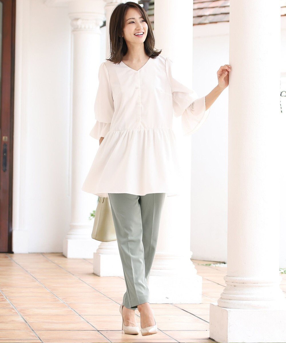 Tiaclasse L 【洗える】着回し自在のニットベスト＆フレア袖チュニックセット 