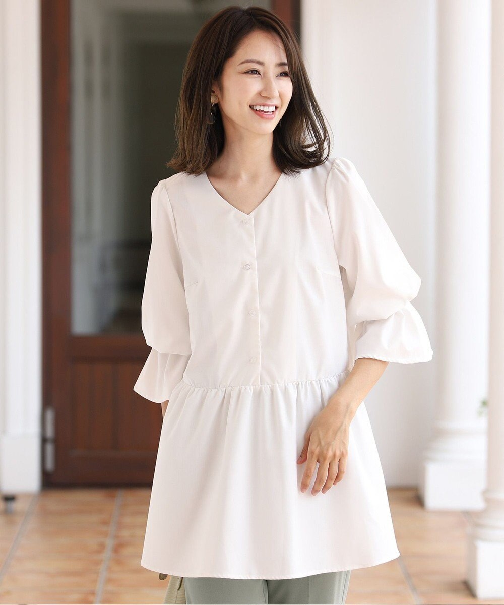 Tiaclasse L 【洗える】着回し自在のニットベスト＆フレア袖チュニックセット 