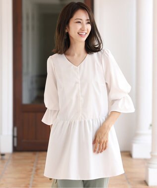 Tiaclasse L 【洗える】着回し自在のニットベスト＆フレア袖チュニックセット グレー