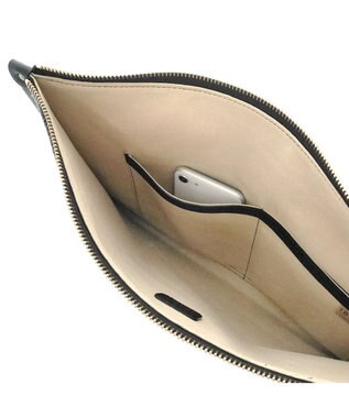 IBIZA プエブロ　ウール/牛革　クラッチバッグ グレー