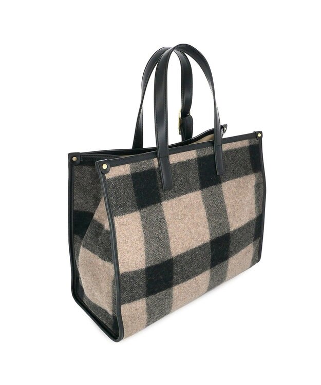 IBIZA プエブロ　ウール/牛革　ハンドバッグ(M) 青