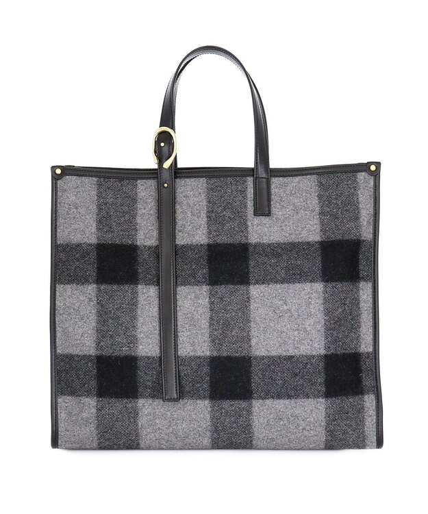 IBIZA プエブロ　ウール/牛革　ハンドバッグ(L) グレー