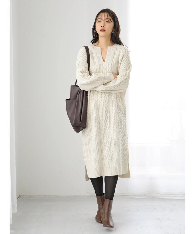 ケーブルヘンリーネックニットワンピース Earth Music Ecologyファッション通販 公式通販 オンワード クローゼット