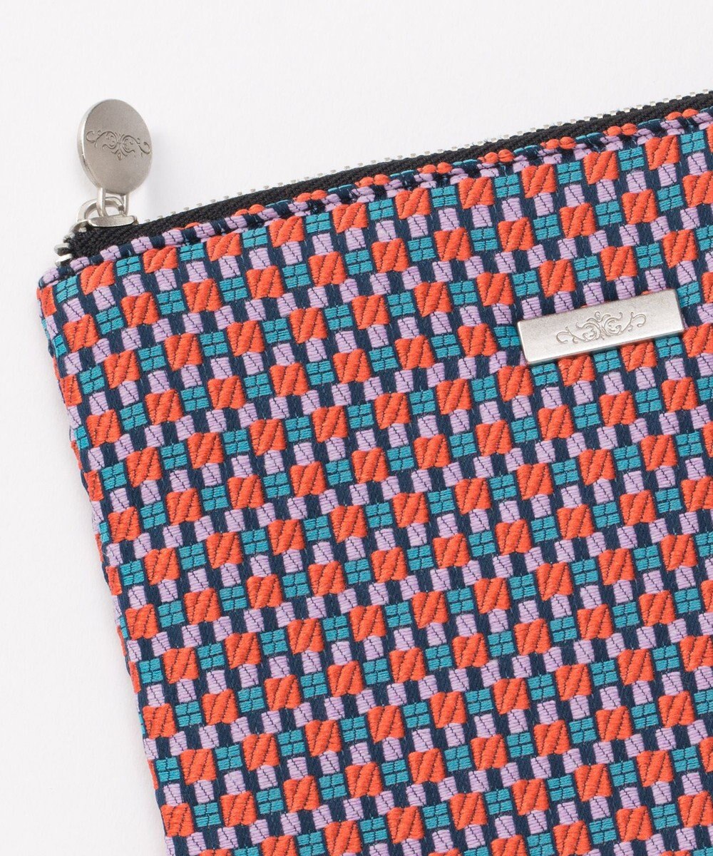 GRACE CONTINENTAL ファブリックフラットポーチ 