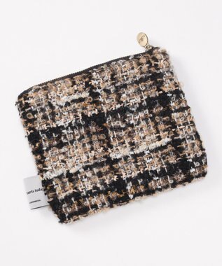 GRACE CONTINENTAL ファブリックフラットポーチ ベージュ