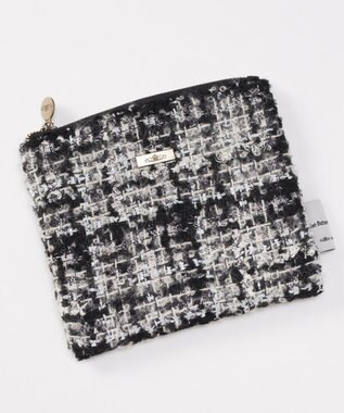 GRACE CONTINENTAL ファブリックフラットポーチ ブラック