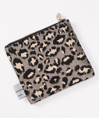 GRACE CONTINENTAL ファブリックフラットポーチ グレー