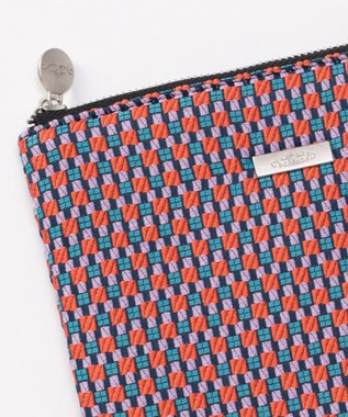 GRACE CONTINENTAL ファブリックフラットポーチ ローズ