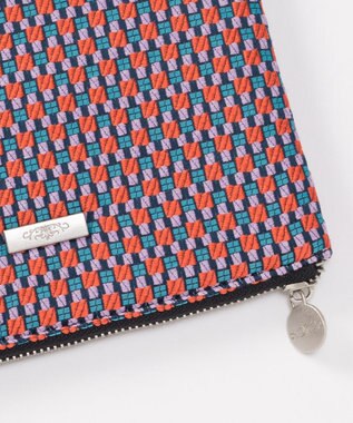 GRACE CONTINENTAL ファブリックフラットポーチ ローズ