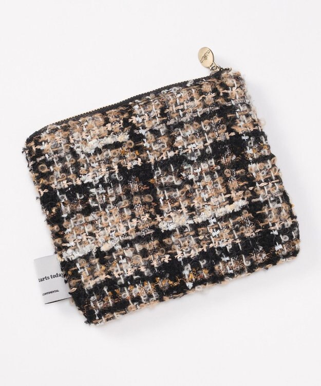 GRACE CONTINENTAL ファブリックフラットポーチ ベージュ