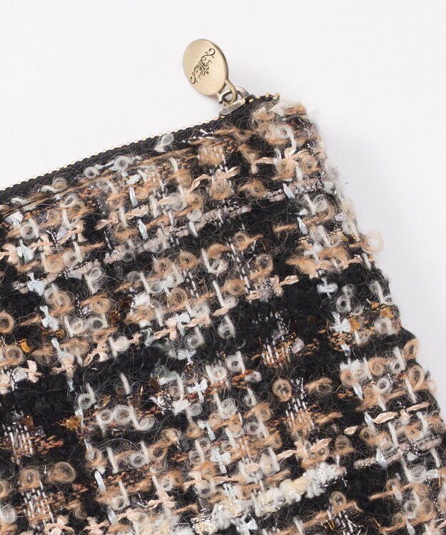 GRACE CONTINENTAL ファブリックフラットポーチ ベージュ