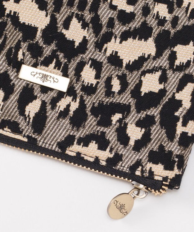 GRACE CONTINENTAL ファブリックフラットポーチ グレー